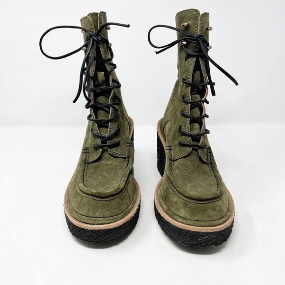 Rag & Bone Scout Suede Wedge Platform Boots In Green Size 37.5 - Picture 5 of 10